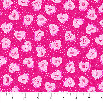 Flirty 10132-23 Flirty Hearts Pink Patrick Lose Fabrics