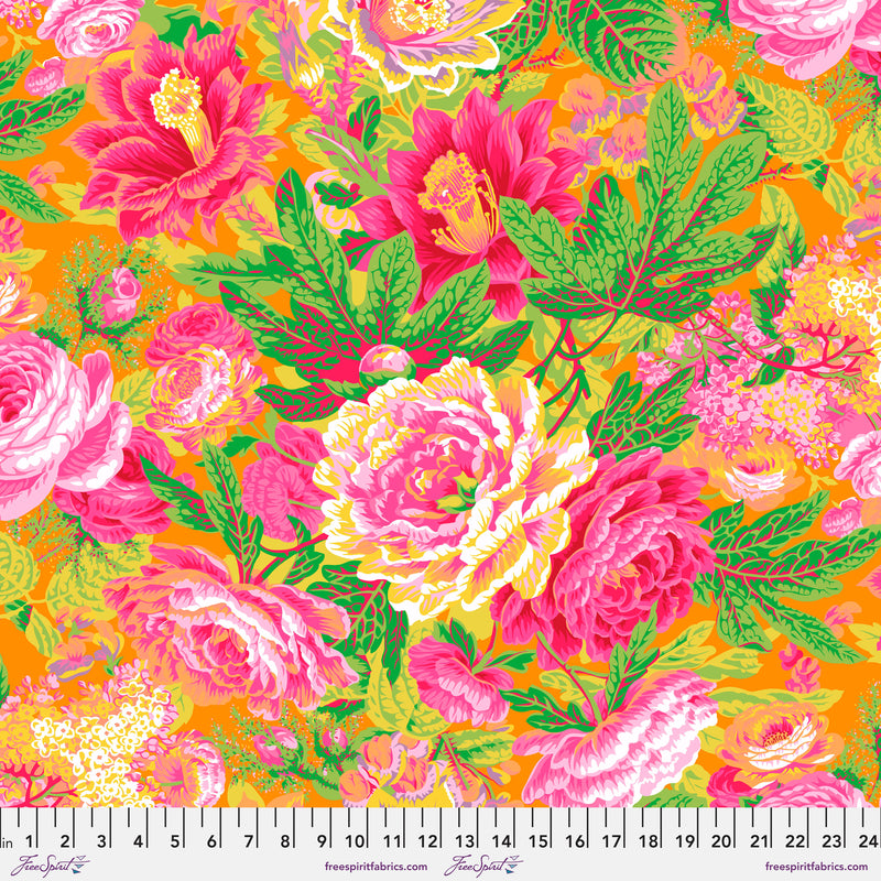 Floral Burst PWPJ029.YELLOW by Philip Jacobs for Free Spirit