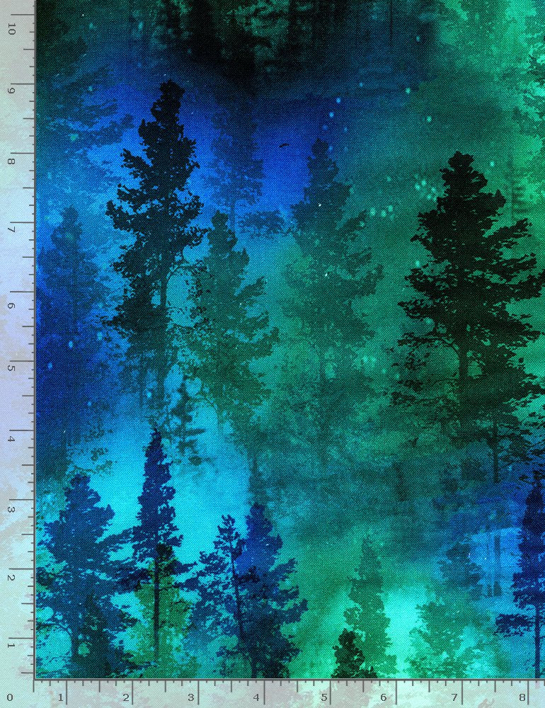 Forest Trees 108" Wide XNATURE-CD8960 GREEN by Timeless Treasures