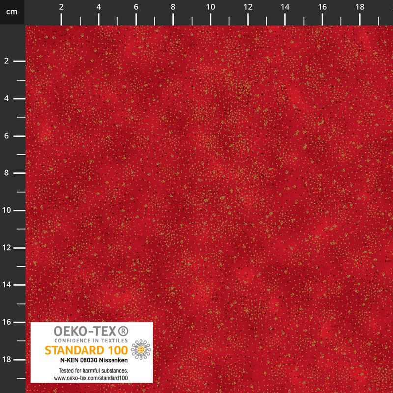 Frosty Snowflake 4590-406 Red/Gold Sprinkle by Stof Fabrics