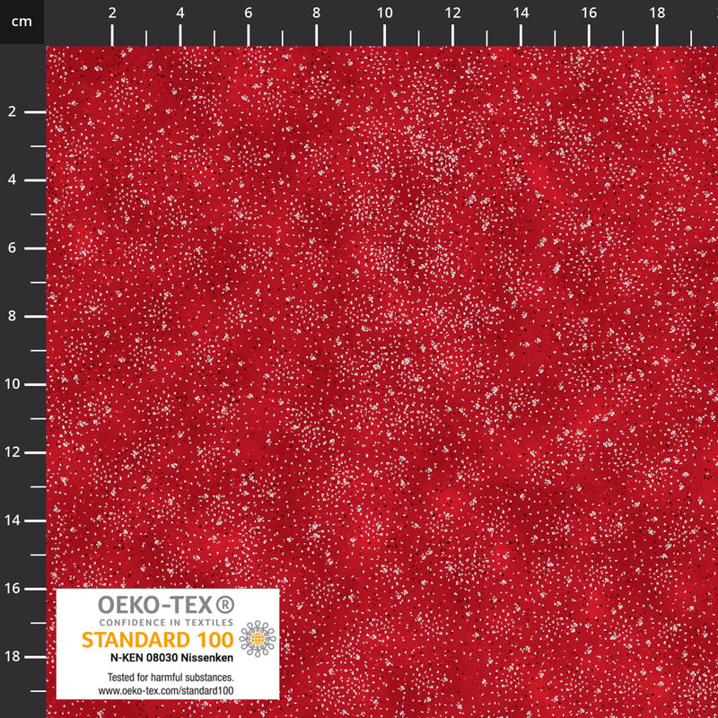 Frosty Snowflake 4590-419 Red/Silver Sprinkle by Stof Fabrics