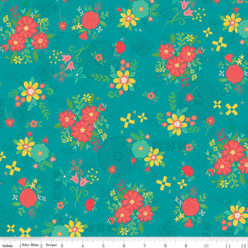 Gingham Cottage C13010-TEAL Main by Heather Peterson for Riley Blake Designs