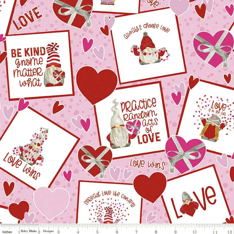 Gnomes in Love C11310-PINK Main by Tara Reed for Riley Blake Designs