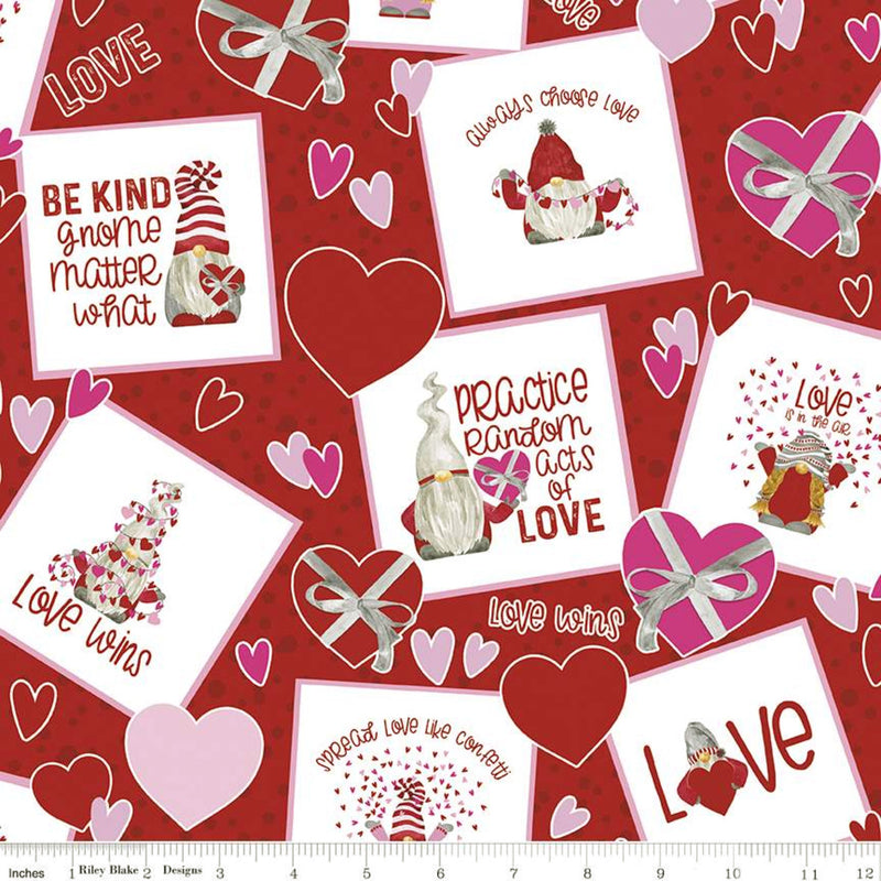 Gnomes in Love C11310-RED Main by Tara Reed for Riley Blake Designs
