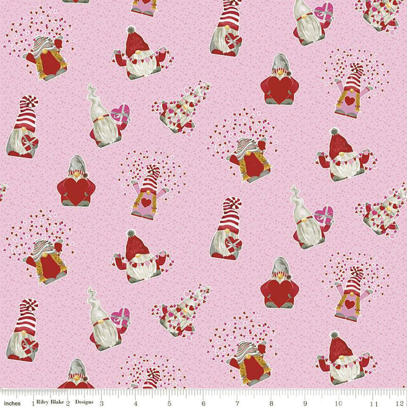Gnomes in Love C11311-PINK Toss by Tara Reed for Riley Blake Designs