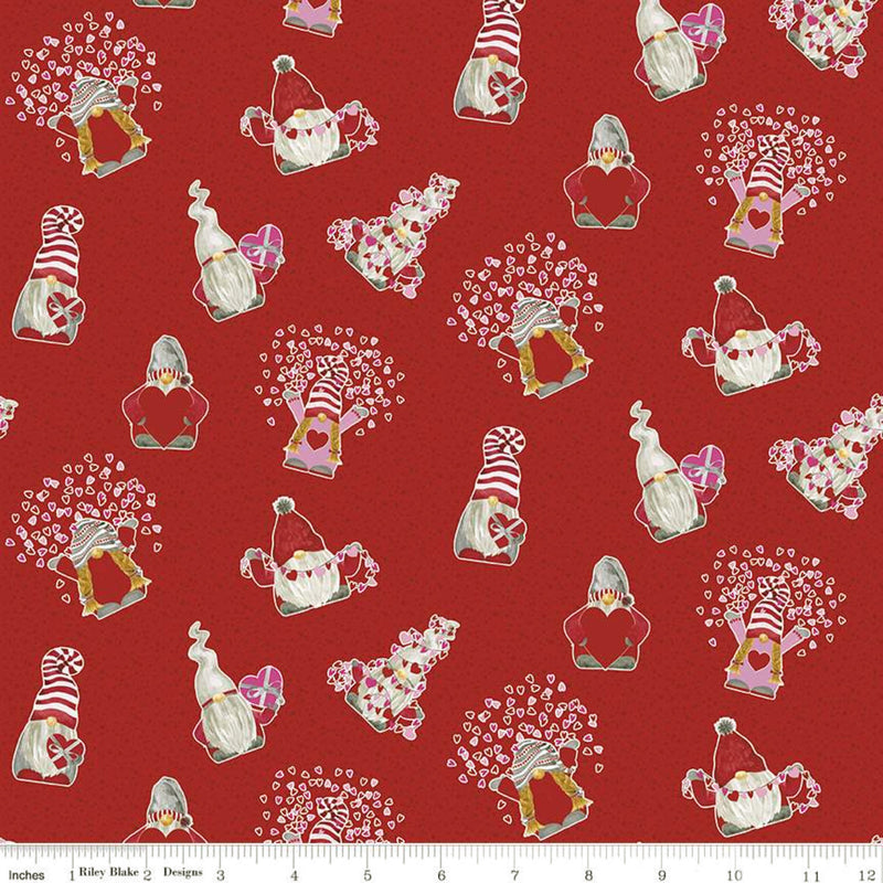 Gnomes in Love C11311-RED Toss by Tara Reed for Riley Blake Designs