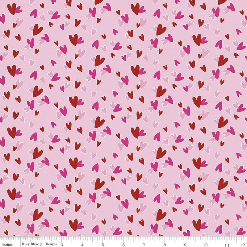 Gnomes in Love C11312-PINK Hearts by Tara Reed for Riley Blake Designs