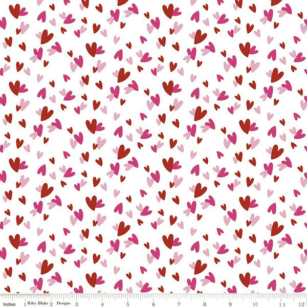 Gnomes in Love C11312-WHITE Hearts by Tara Reed for Riley Blake Designs