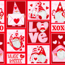 Gnomie Love 9785-28 Red/Pink Gnome Patchwork by Shelly Comiskey for Henry Glass