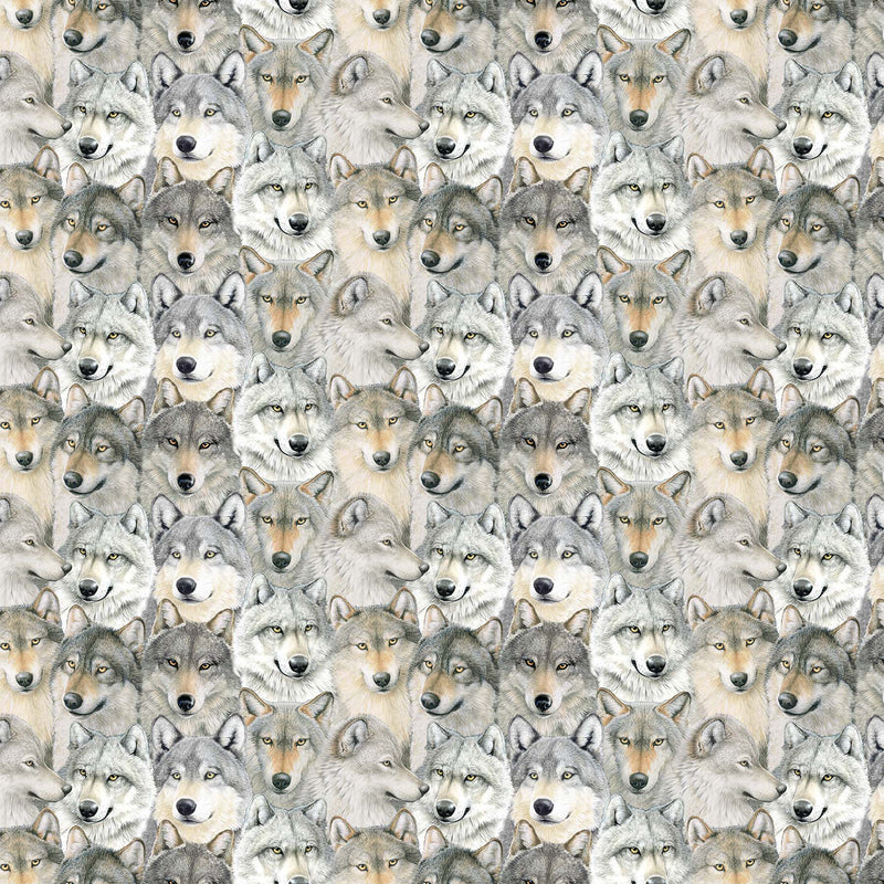 Gray Wolf 24350-94 Wolves Gray Multi by Kathy Goff for Northcott