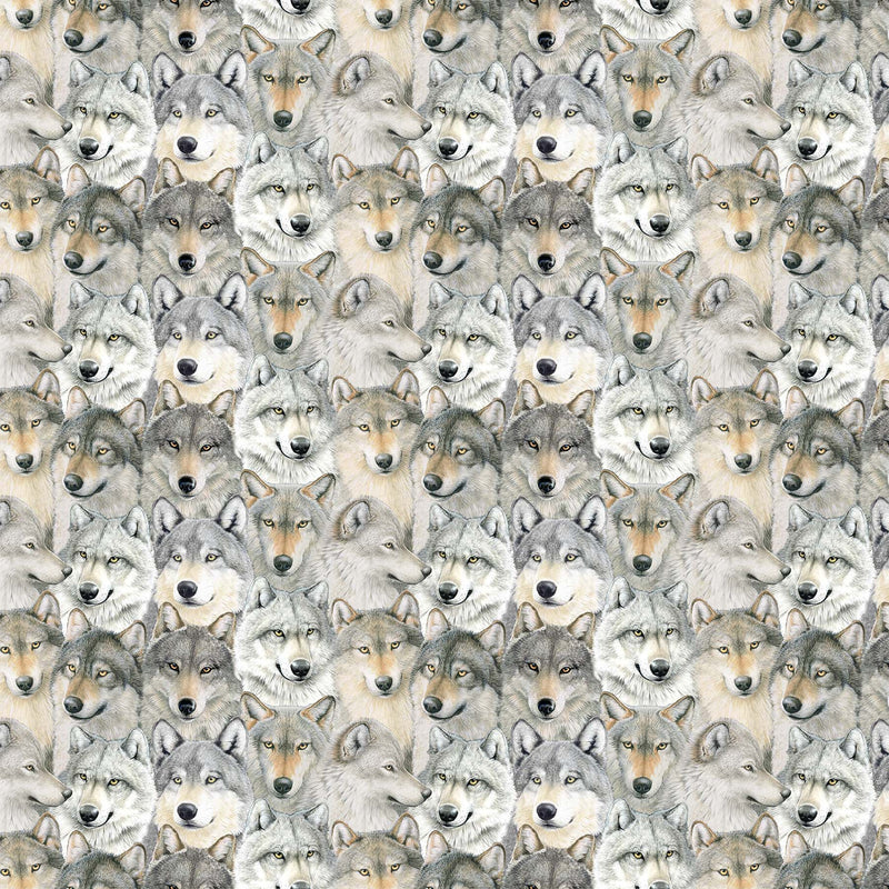 Gray Wolf 24350-94 Wolves Gray Multi by Kathy Goff for Northcott