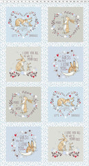 Guess How Much I Love You Panel 2022 Y3682-87 Light Denim Panel licensed to Clothworks