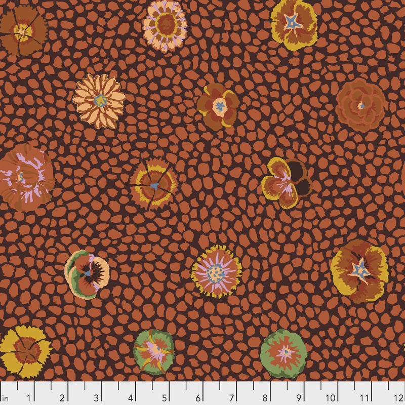 Guinea Flower GP59.BROWN by Kaffe Fassett for Free Spirit