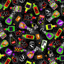 Halloween Party 12557-12 Halloween Potions Black Greta Lynn for Kanvas Benartex