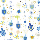 Hanukkah Greetings 28358-Z White Motifs Turnowsky Quilting Treasures