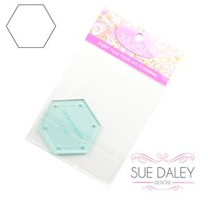 Sue Daley Acrylic Template - 1½" Hexagon - 1/4 Inch Seam Allowance