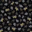 Holiday Sparkle 12526M-12 Pinecones & Berries Black by Greta Lynn for Kanvas with Benartex