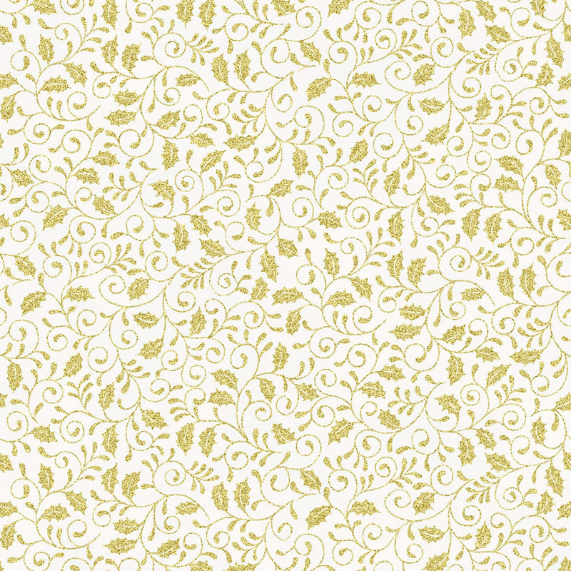 Holiday Wishes U7772-20G Natural-Gold by Hoffman Fabrics