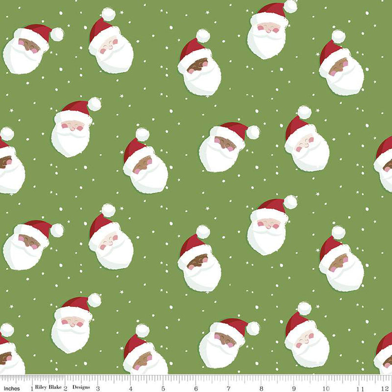 Holly Holiday C10881-BASIL Santas by Christopher Thompson for Riley Blake Designs