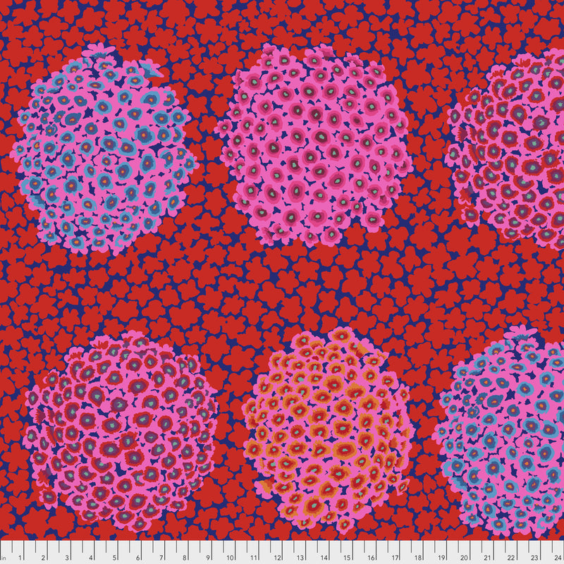 Hydrangea PWGP180.RED by Kaffe Fassett for Free Spirit