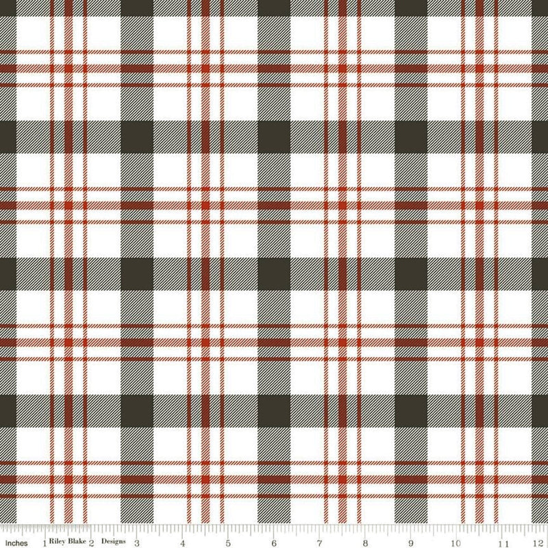 Into the Woods C11392-WHITE Tartan by Lori Whitlock for Riley Blake Designs