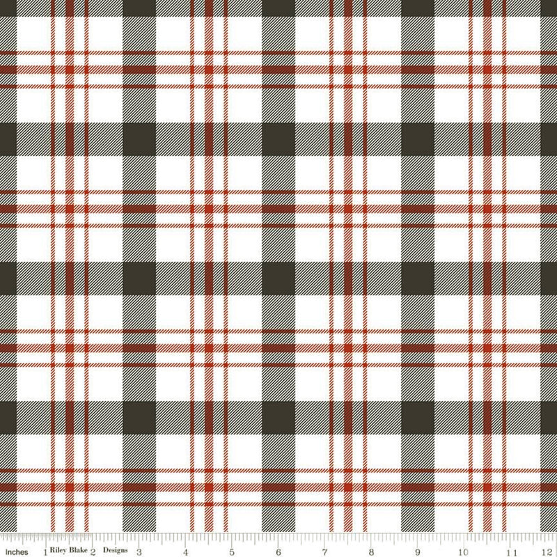 Into the Woods C11392-WHITE Tartan by Lori Whitlock for Riley Blake Designs