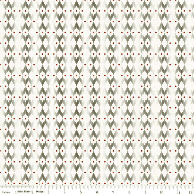 Into the Woods C11395-WHITE Line Dot by Lori Whitlock for Riley Blake Designs