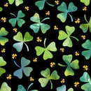 Irish Charm 28048-J Black Shamrocks by Marnie Long of M Design Studio for QT Fabrics