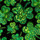 Irish Wishes 28647-J Fancy Shamrocks Quilting Treasures