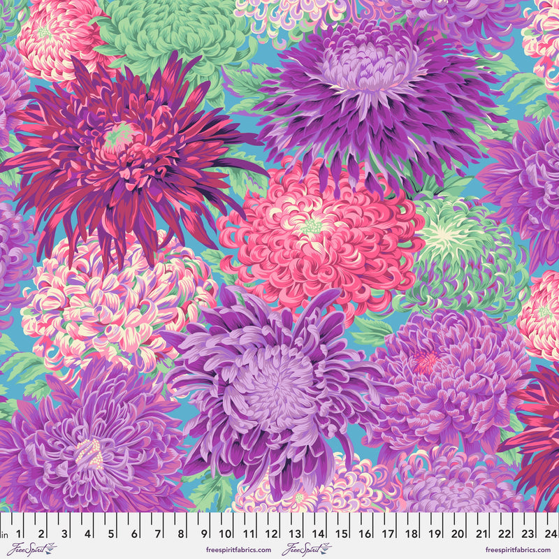 Japanese Chrysanthemum PWPJ041.MAGENTA Philip Jacobs Kaffe Fassett Collective Free Spirit