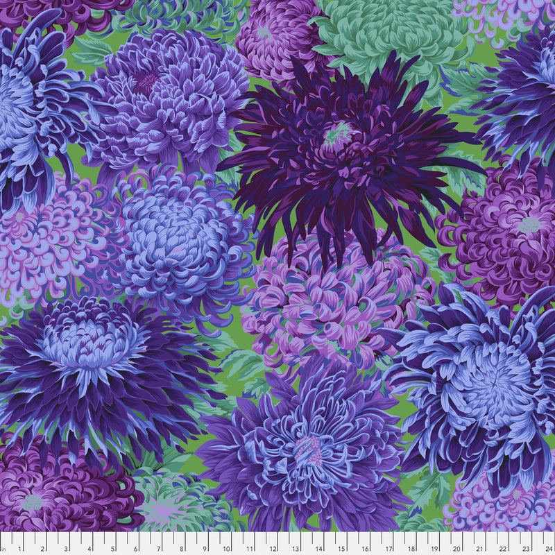 Japanese Chrysanthemum PWPJ041.PURPL Purple by Philip Jacobs for Free Spirit