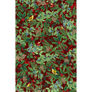 Joyful MAS9911-R Red Winter Greens and Birds by Maywood Studio