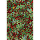 Joyful MAS9911-R Red Winter Greens and Birds by Maywood Studio