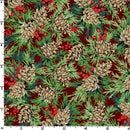 Joyful MAS9915-R Red Pinecones by Maywood Studio