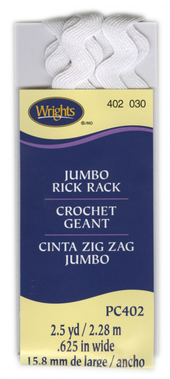 Jumbo Rick Rack - White