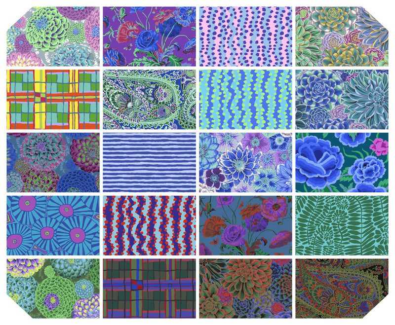 Kaffe Fassett Collective August 2022 Cool 10" Squares Charm Pack FB610GP.A2022COOL for Free Spirit