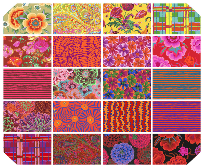 Kaffe Fassett Collective August 2022 Warm 10" Squares Charm Pack FB610GP.A2022WARM for Free Spirit