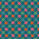 Kindred Sketches 90527-64 Connection Teal - Fat Quarter