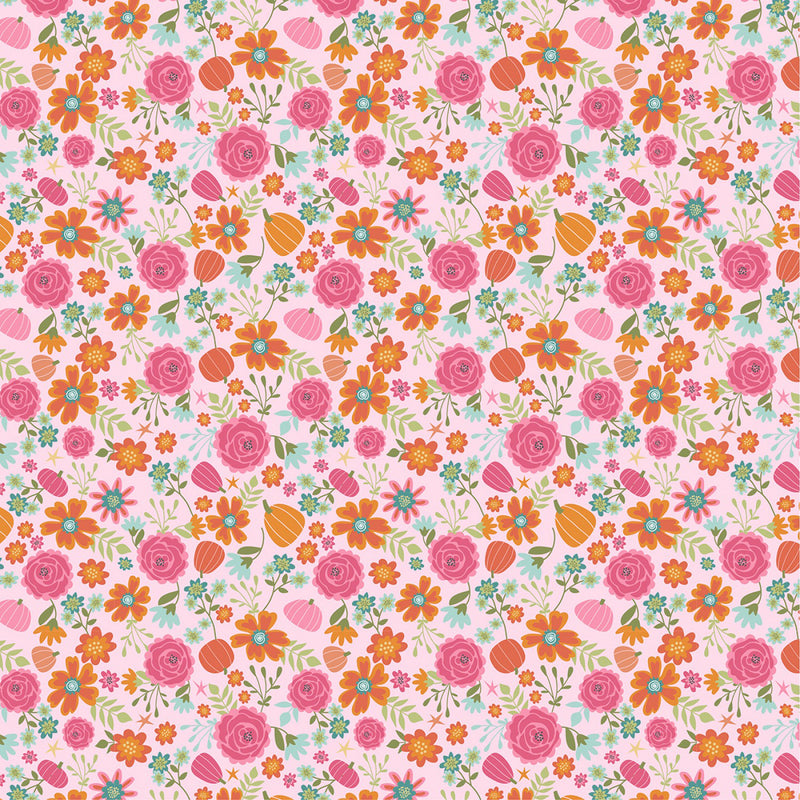 Kitty Loves Candy KC23917 Pretty Pumpkins Pink by Poppie Cotton