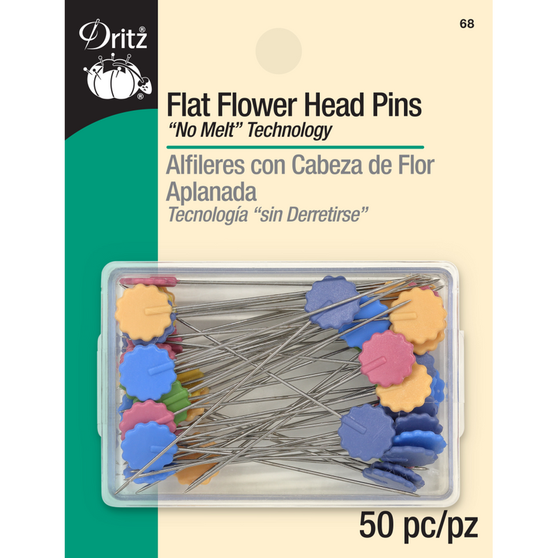 Flower Head Pins - No Melt - 50 Count