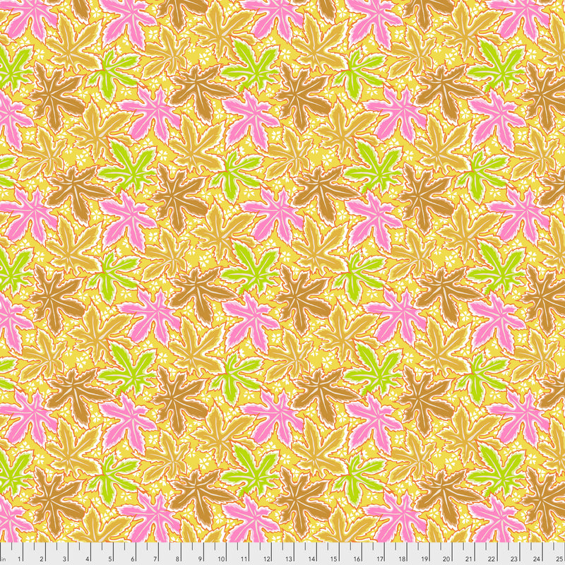 Lacy Leaf PWPJ093.YELLO Yellow by Philip Jacobs for Free Spirit