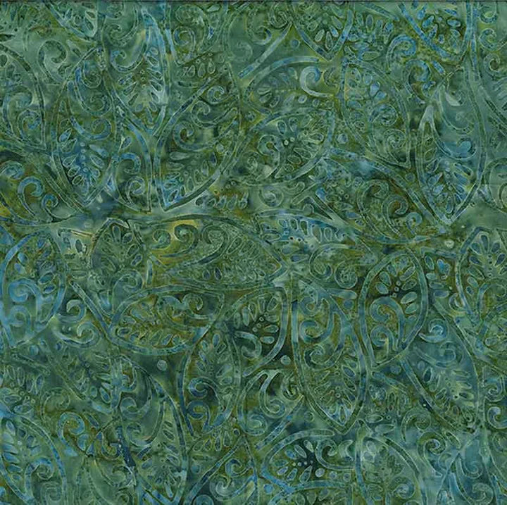 Large Leaves Batik 1400 22221 774 Dark Green Media 1 of 1 by Wilmington Prints