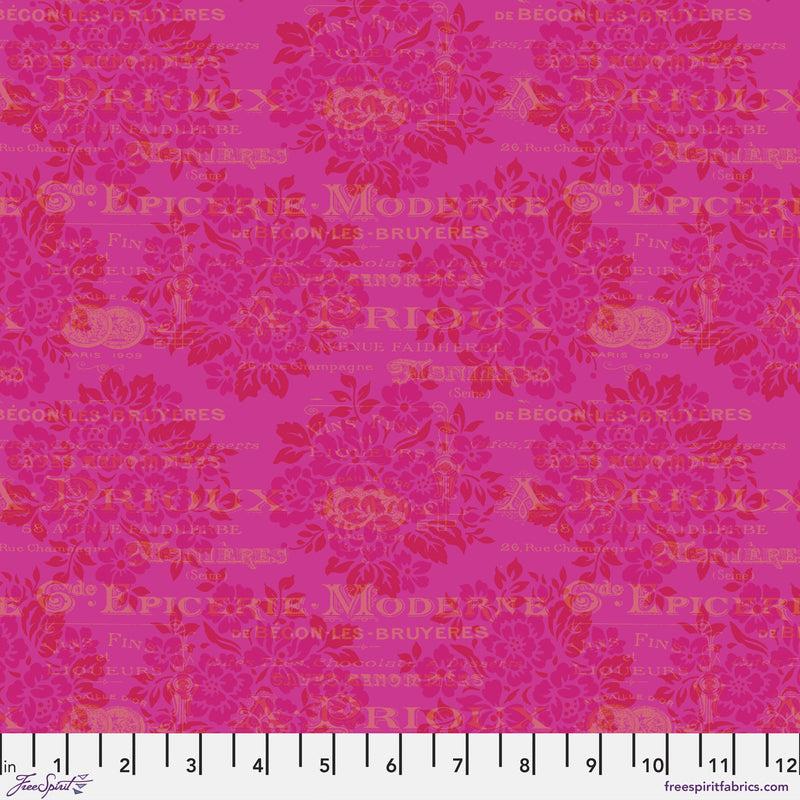 Laurelwood PWBW005.XFUSCHIA Epicerie by Brenda Walton for Free Spirit