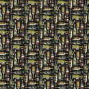 Life Happens Wine Helps DP24561-99 Wine Bottles Black Multi by Ellen & Clark Studio for Northcott