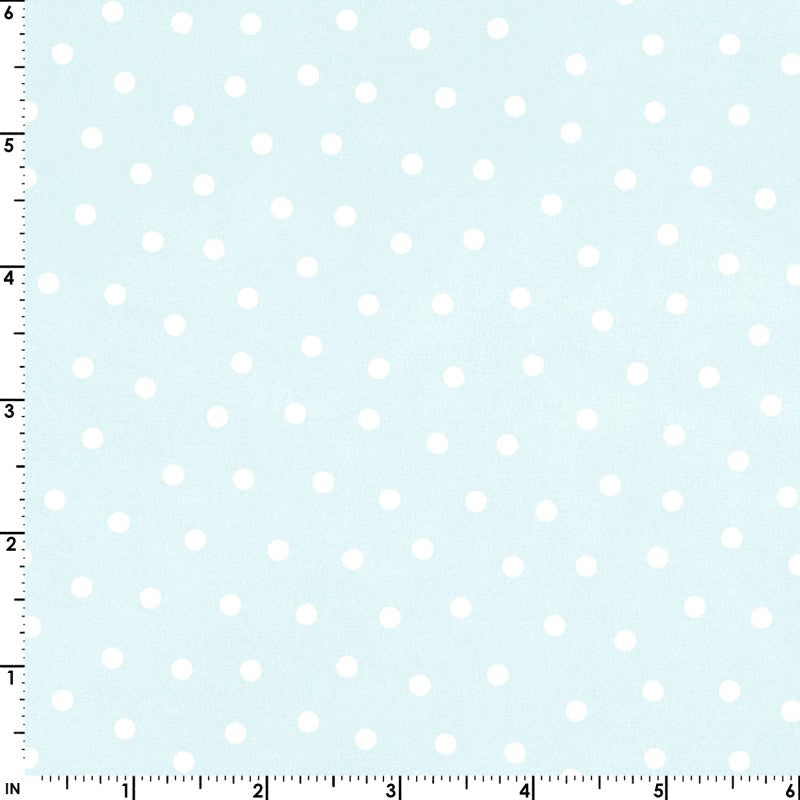 Little Lambies Woollies Flannel MASF18506-QW Light Aqua/White Polka Dots by Bonnie Sullivan for Maywood Studio