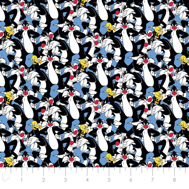 Looney Tunes II 23600168-02 Blue Sylvester & Tweety Camelot Fabrics