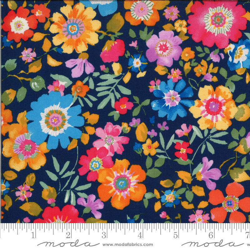 Lulu 33581-11 Navy Flower Garden Chez Moi Moda