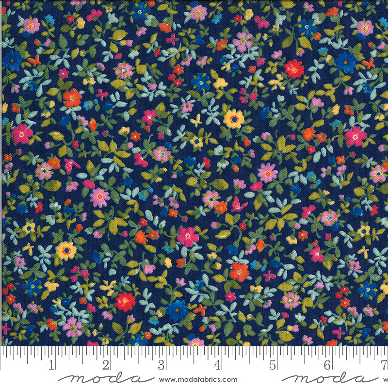 Lulu 33584-11 Navy Packed Floral