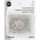Curved Safety Pins - 50 Count