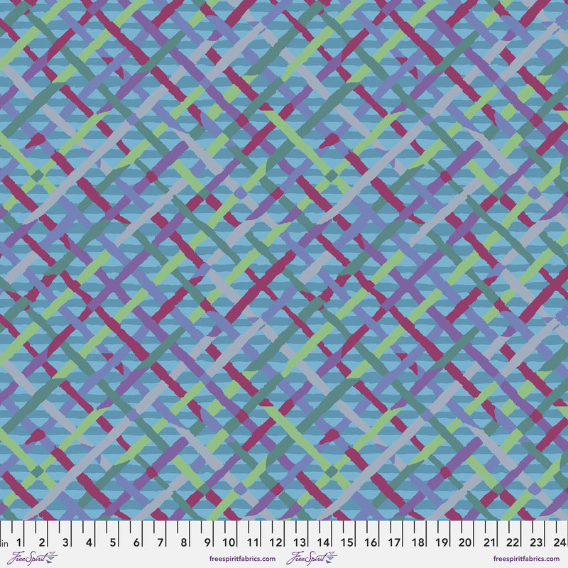 Mad Plaid 108" Cotton Sateen QBBM002.TURQUOISE Brandon Mably Kaffe Fassett Collective Free Spirit